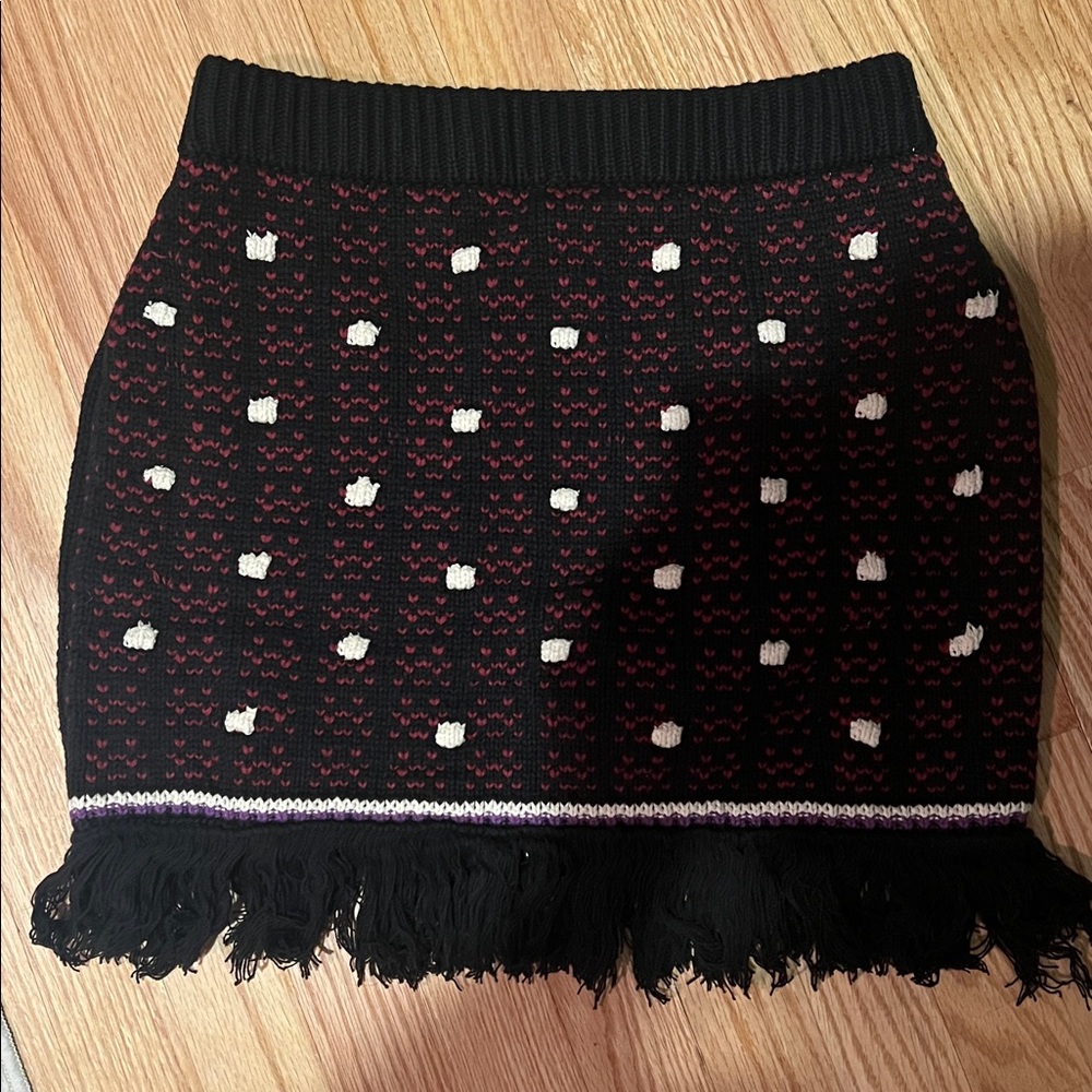 NWT LULUS Knit Cotton Fringe Mini Skirt - Picture 5 of 7